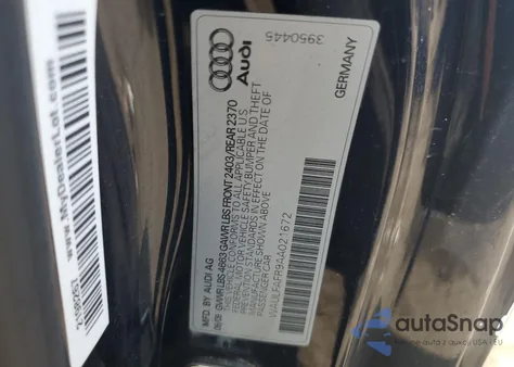 2010 Audi A5 Premium Plus z USA, uszkodzony, nr VIN WAULFAFR9AA021672